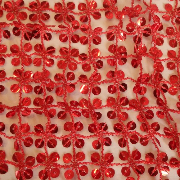 Charlie Paige Red Sequin Scarf NEW - Picture 4 of 4